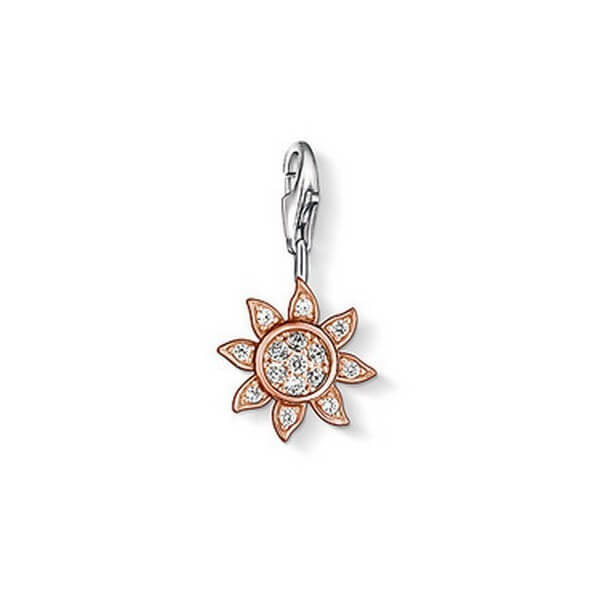 Thomas Sabo Rose Gold Plated & Cubic Zirconia Sun Charm 0933-416-14