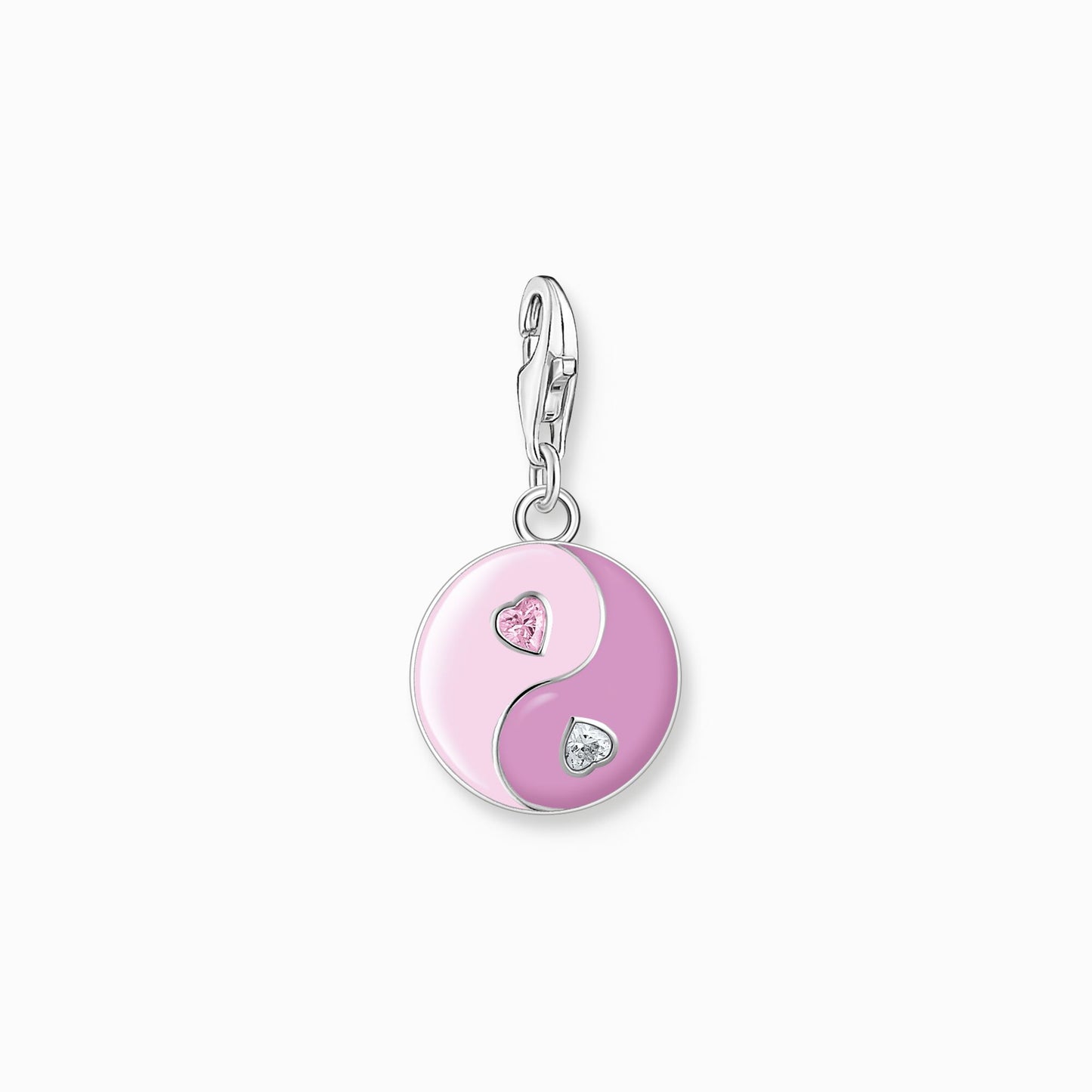 Thomas Sabo Charm Pendant Pink Yin & Yang With Stones Silver 2000-041-7