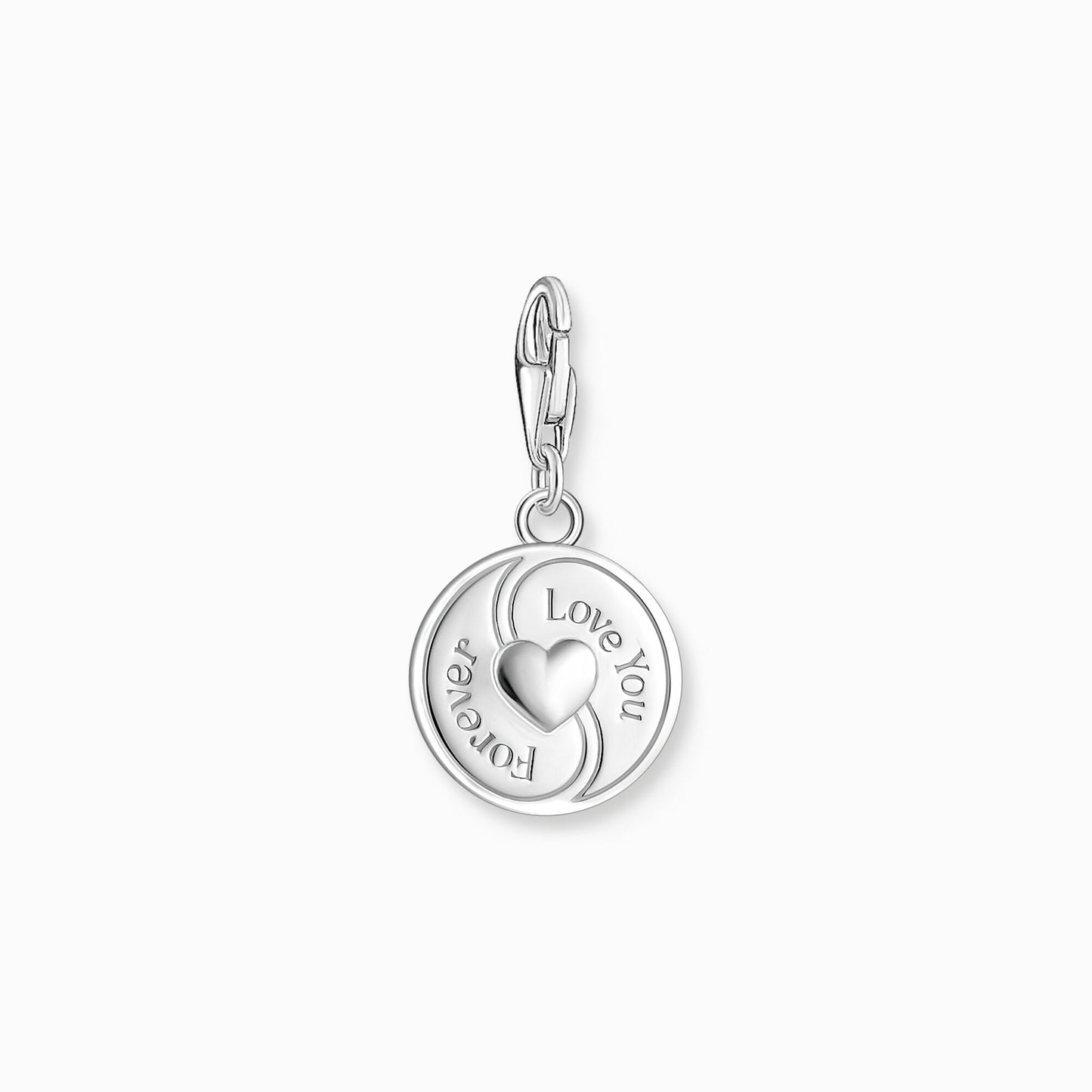 Thomas Sabo Charm Pendant Pink Yin & Yang With Stones Silver 2000-041-7