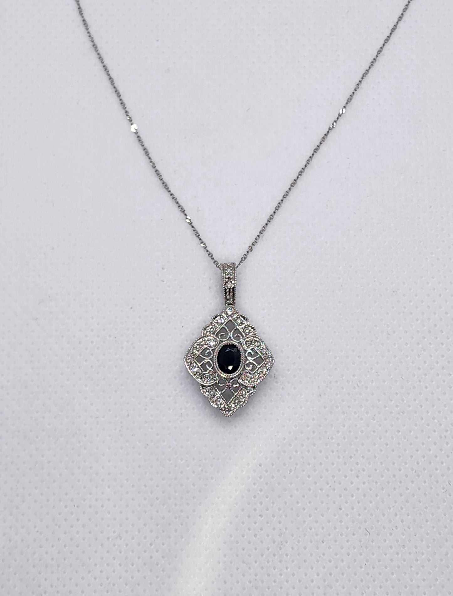 Sapphire and diamond necklace