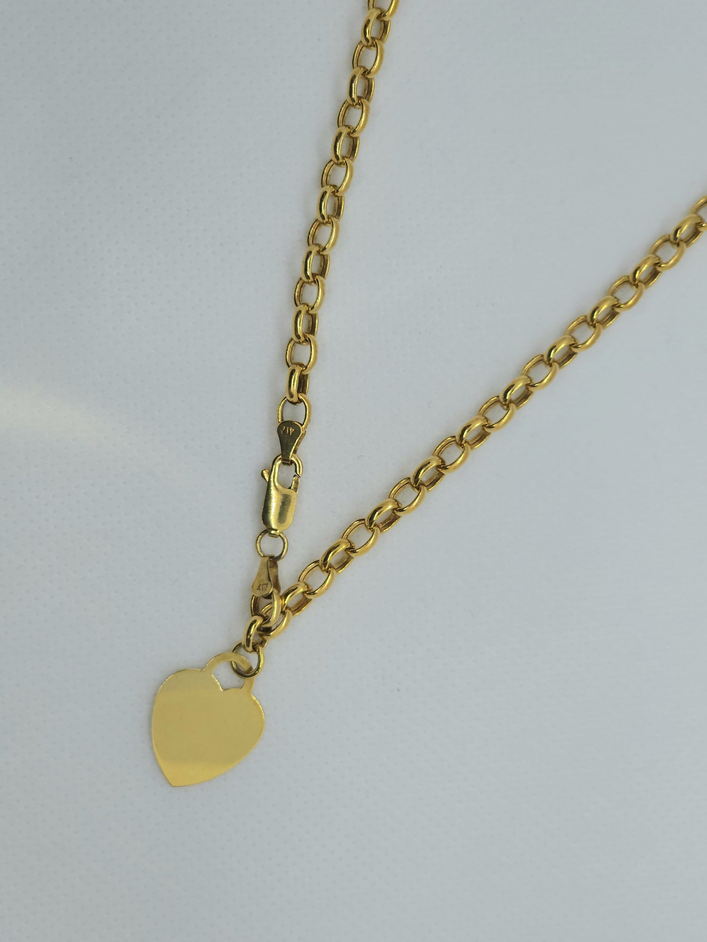 10K YELLOW GOLD ROLO NECKLACE & HEART