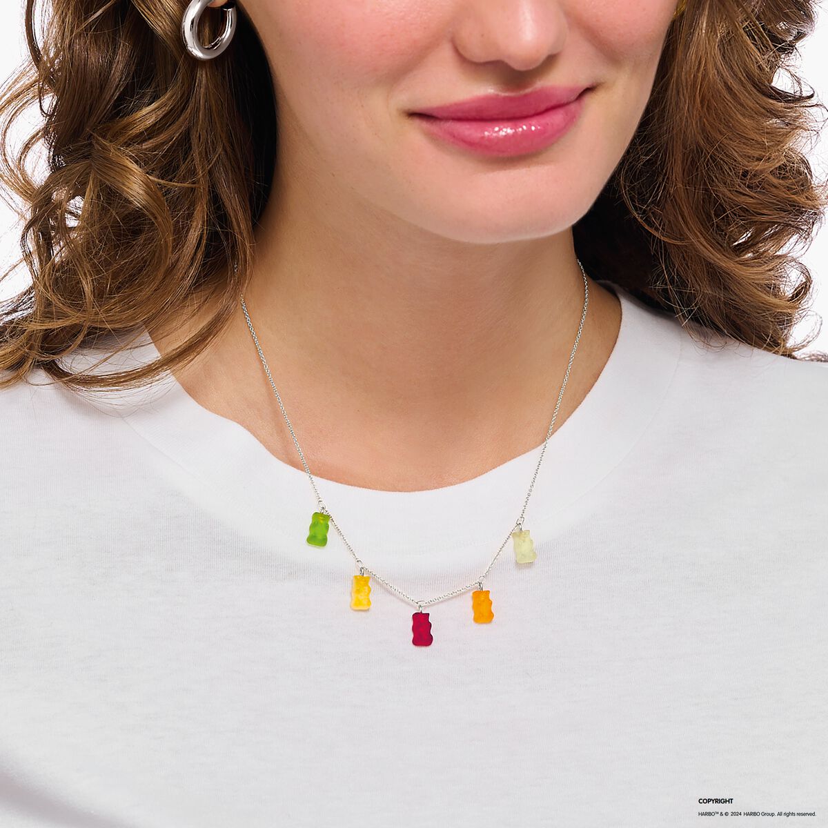 Thomas Sabo HARIBO Silver necklace with 5 colourful goldbears KE2205-017-7