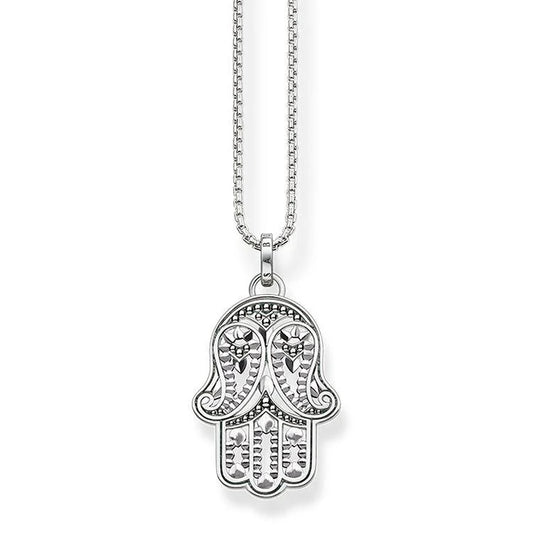 Thomas Sabo Sterling Silver Paisley Design Hand Of Fatima Pendant KE1544-001-12-L45v