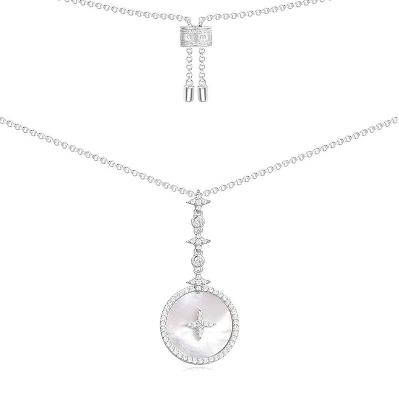 APM Eternelle Star Necklace with Nacre - White Silver AC3965XNA