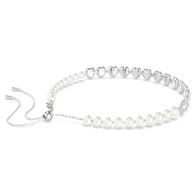 Swarovski Ariana Grande x Swarovski Choker Mixed Cuts, Crystal Pearl, Heart, White, Rhodium Plated 5720861
