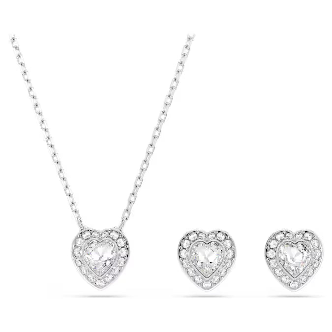 Swarovski Ariana Grande x Swarovski Set Mixed Cuts, Heart, White, Rhodium Plated 5720849