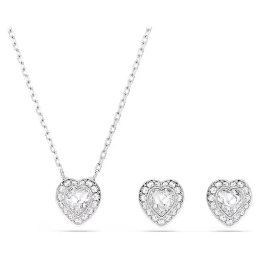 Swarovski Ariana Grande x Swarovski Set Mixed Cuts, Heart, White, Rhodium Plated 5720849