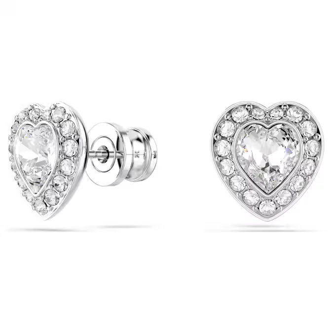 Swarovski Ariana Grande x Swarovski Stud Earrings Mixed Cuts, Heart, White, Rhodium Plated 5720859