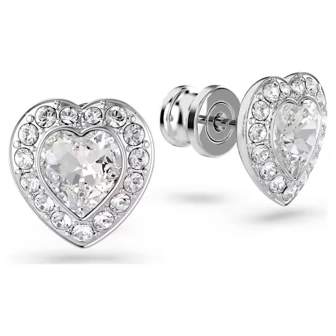 Swarovski Ariana Grande x Swarovski Stud Earrings Mixed Cuts, Heart, White, Rhodium Plated 5720859