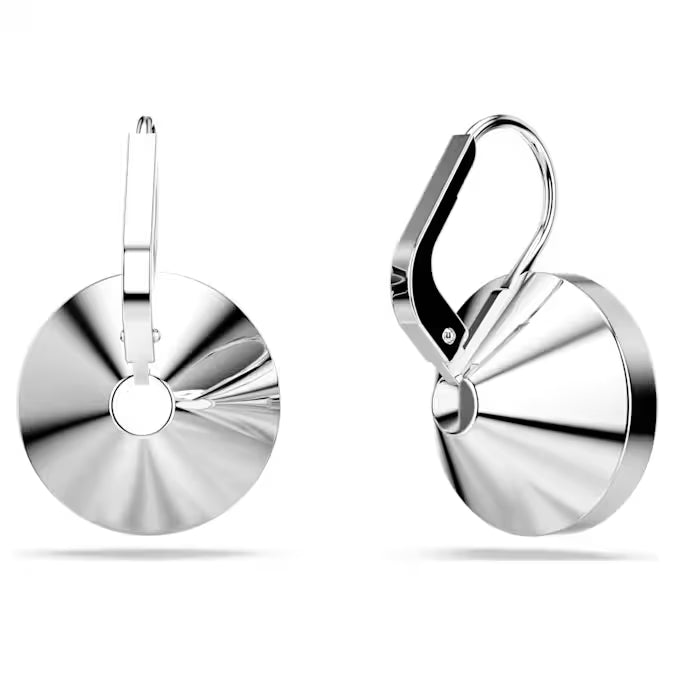 Swarovski Bella Drop Earrings Round Cut, Green, Rhodium Plated 5724291