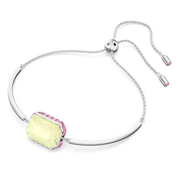 Swarovski Chroma bracelet Octagon cut, Multicoloured, Rhodium plated 5616642
