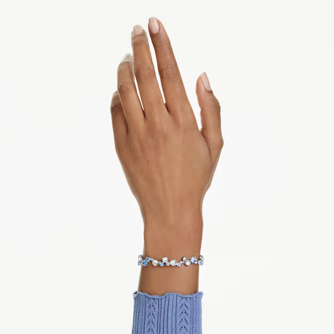 Swarovski Constella Bracelet Mixed Cuts, Blue, Rhodium Plated 5722479