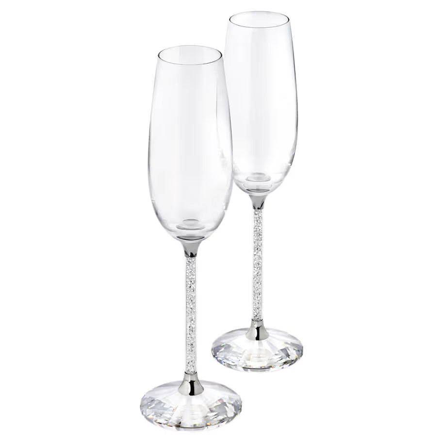 Swarovski Crystalline Toasting Flutes Silver Tone (Set of 2) 255678
