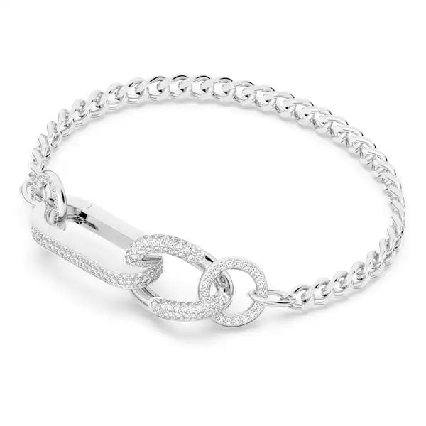 Swarovski Dextera bracelet Pavé, Mixed links, White,Rhodium plated 5642598 5642597