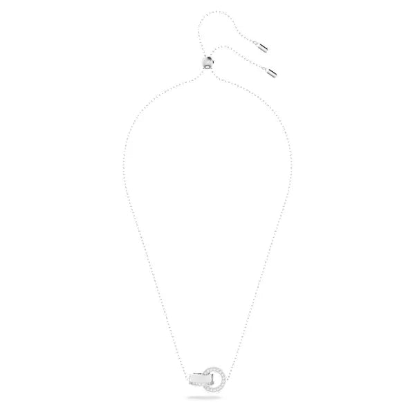 Swarovski Dextera pendant Interlocking loop, White, Rhodium plated 5636497