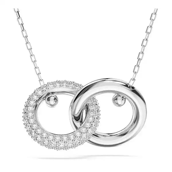 Swarovski Dextera pendant Interlocking loop, White, Rhodium plated 5670251