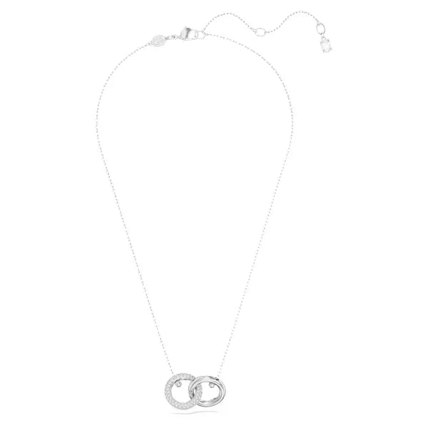 Swarovski Dextera pendant Interlocking loop, White, Rhodium plated 5670251
