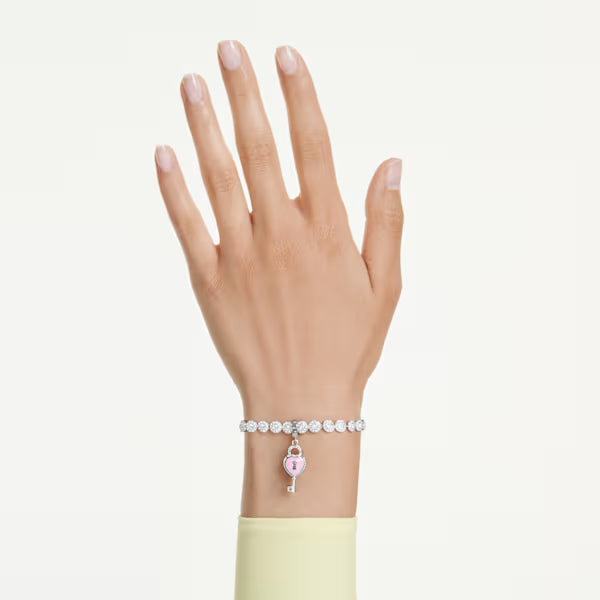 Swarovski Idyllia Charm Mixed Cuts, Heart with Key, White, Rhodium plated 5742957