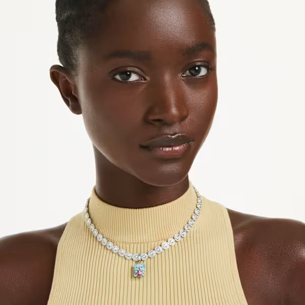 Swarovski Idyllia Charm Mixed Cuts, Teddy, Blue, Rhodium Plated 5750253