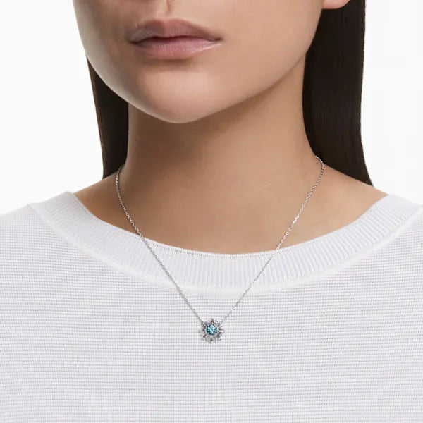 Swarovski Idyllia pendant Mixed cuts, Sun, Green, Rhodium plated 5642963