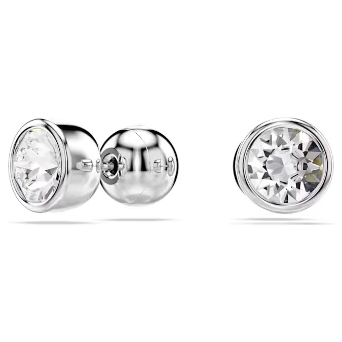 Swarovski Imber Stud Earrings Round Cut, White, Rhodium Plated 5696073