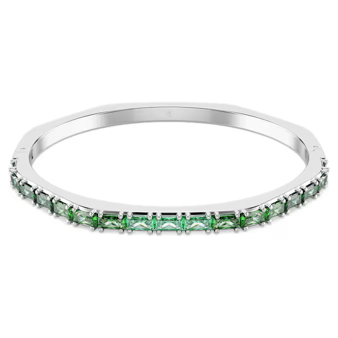 Swarovski Matrix Bangle Baguette Cut, Octagon Shape, Green, Rhodium Plated 5705785