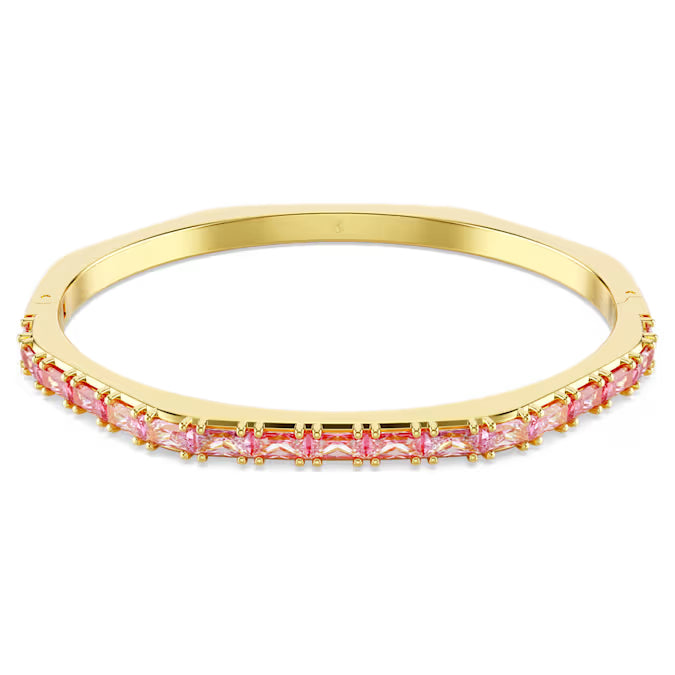 Swarovski Matrix Bangle Baguette Cut, Octagon Shape, Pink, Gold-Tone Plated 5705791