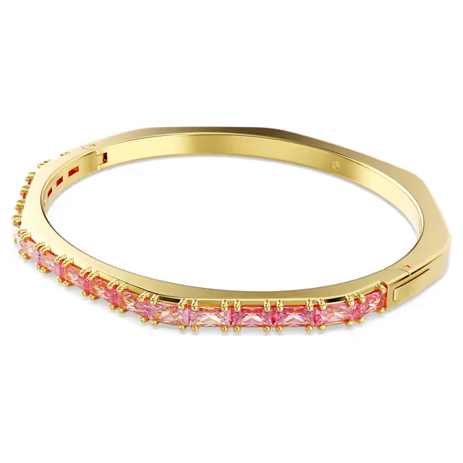 Swarovski Matrix Bangle Baguette Cut, Octagon Shape, Pink, Gold-Tone Plated 5705791