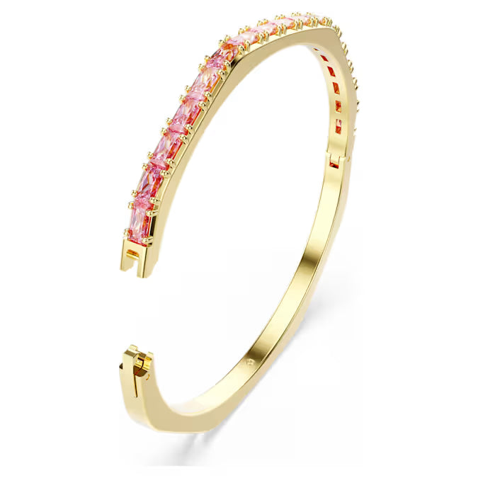 Swarovski Matrix Bangle Baguette Cut, Octagon Shape, Pink, Gold-Tone Plated 5705791
