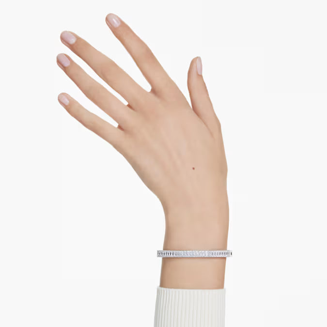 Swarovski Matrix Bangle Baguette Cut, Octagon Shape, White, Rhodium Plated 5705784