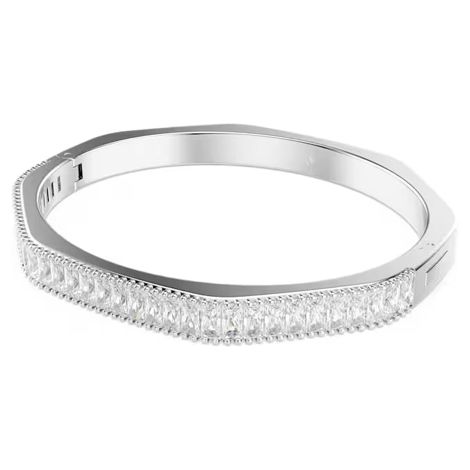 Swarovski Matrix Bangle Baguette Cut, Octagon Shape, White, Rhodium Plated 5705784
