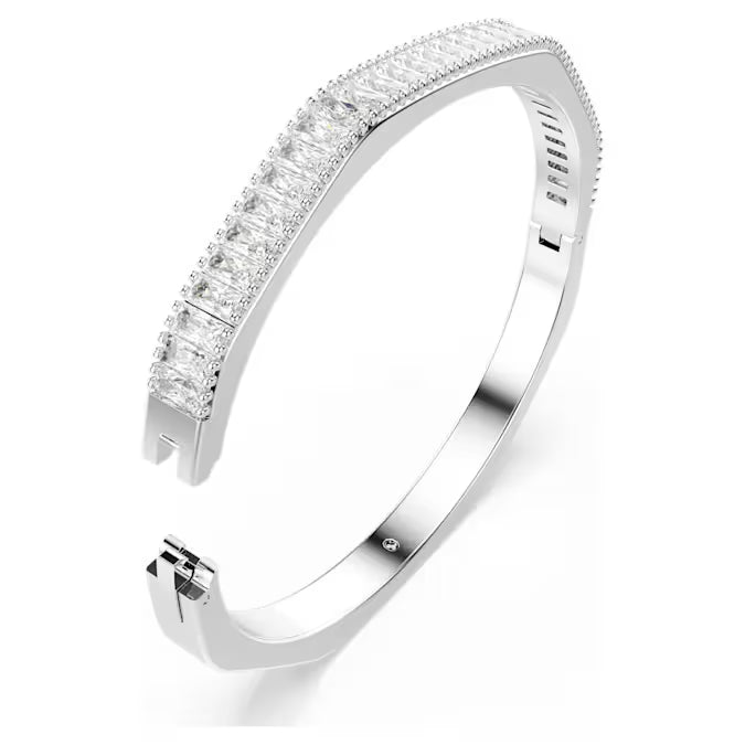 Swarovski Matrix Bangle Baguette Cut, Octagon Shape, White, Rhodium Plated 5705784