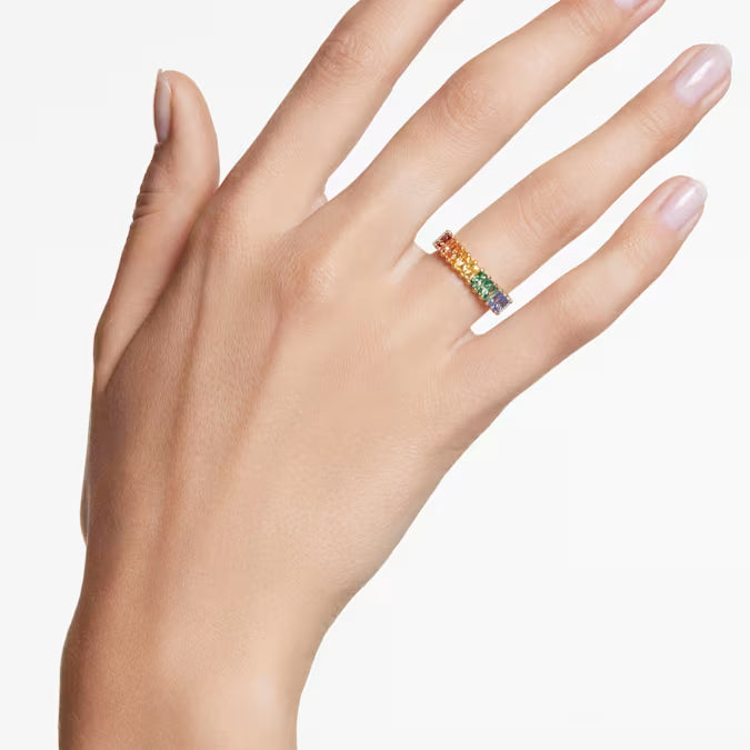 Swarovski Matrix Ring Baguette Cut, Multicoloured, Gold-Tone Plated 5686633