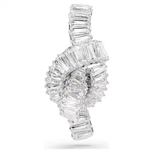 Swarovski Matrix Tack Pin Baguette Cut, Knot, White, Rhodium Plated 5731102