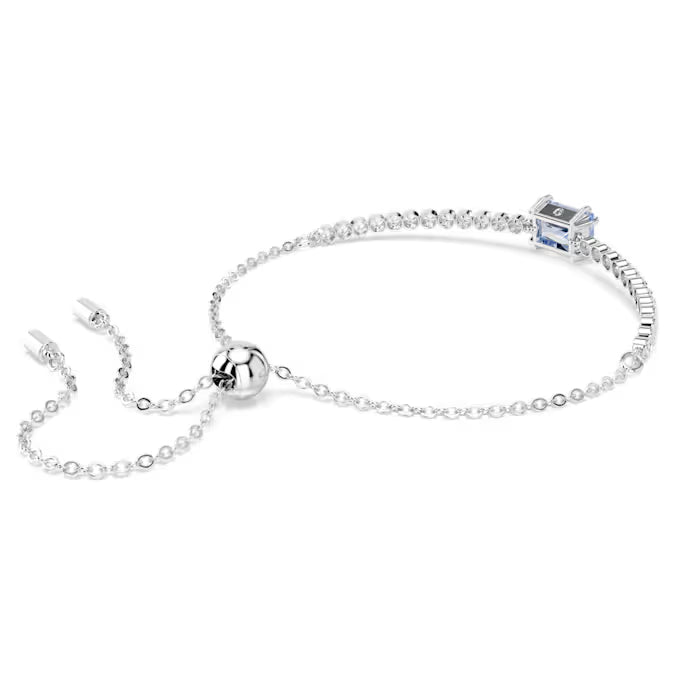 Swarovski Matrix Tennis Bracelet Mixed Cuts, Blue, Rhodium Plated 5693412