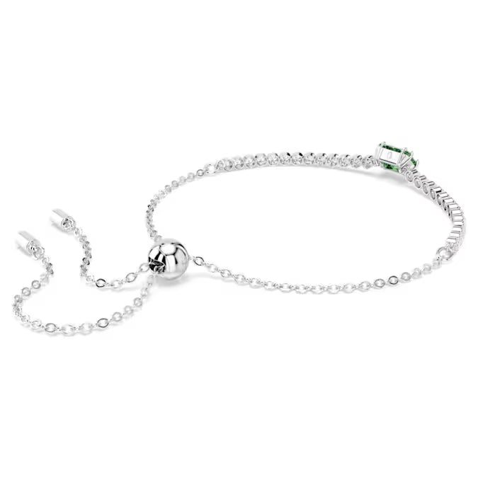 Swarovski Matrix Tennis Bracelet Mixed Cuts, Green, Rhodium Plated 5693411