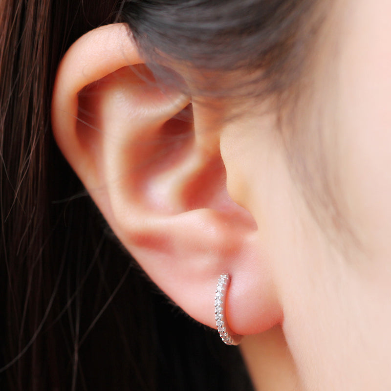 APM Asymmetric Sterling Silver Small Meteorite Earrings AE10965OX