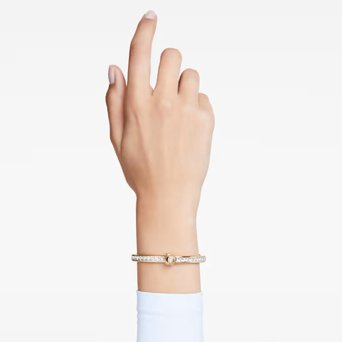 Swarovski Numina Bangle Round Cut, White, Gold-Tone Plated 5688493, 5688494