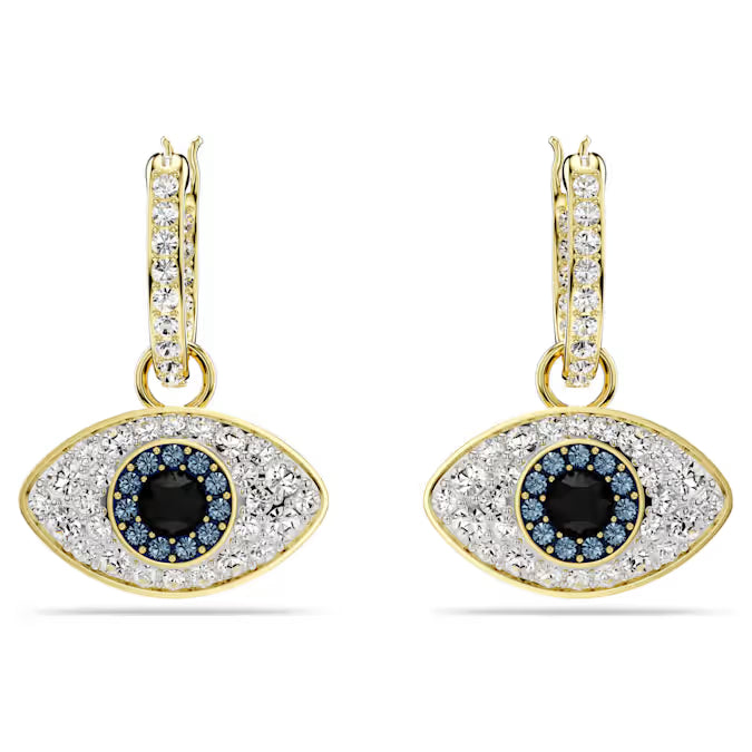 Swarovski Symbolica Drop Earrings Evil Eye, Blue, Gold-Tone Plated 5692163