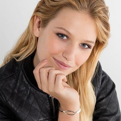 Thomas Sabo Silver & White Agate Eternity Love Bridge Bracelet LBA0004-130-14-L17.5