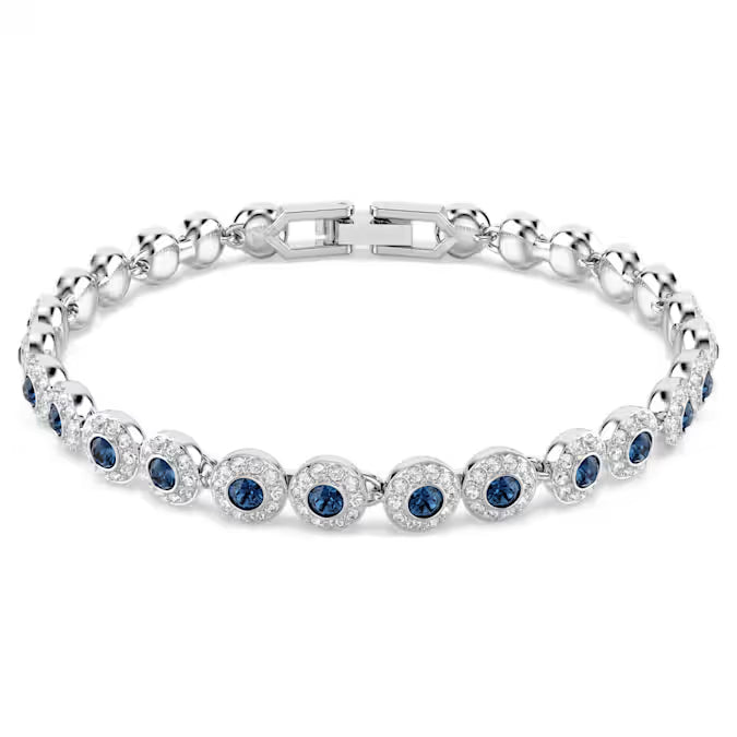Swarovski Una Angelic Bracelet Round Cut, Blue, Rhodium Plated 5733401
