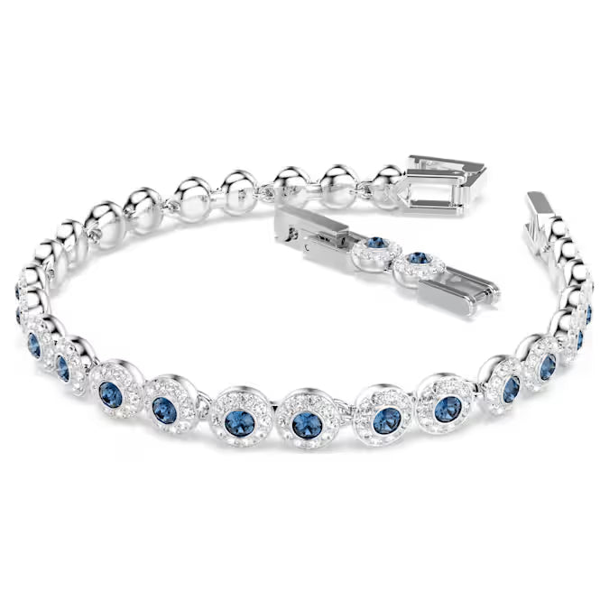 Swarovski Una Angelic Bracelet Round Cut, Blue, Rhodium Plated 5733401