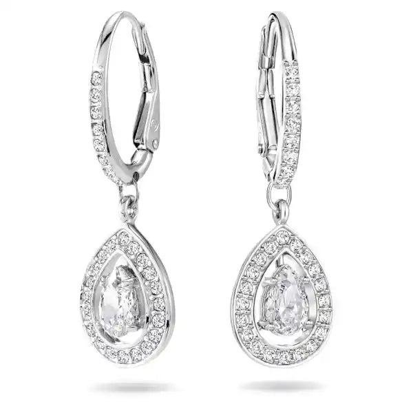 Swarovski Una Angelic drop earrings Pear cut White Rhodium plated 51 L.E.Jewellers
