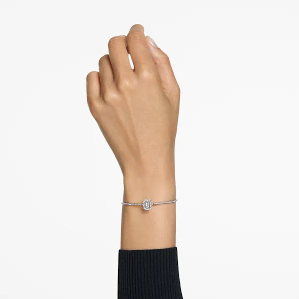 Swarovski Una bangle Octagon cut, Pavé, White, Rhodium plated 5638494