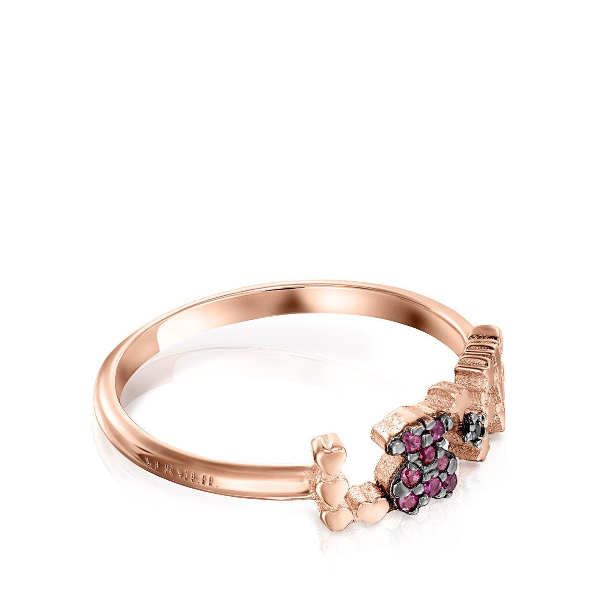 Tous Rose Gold Vermeil San Valentín love Ring with Ruby and Spinel 915305550
