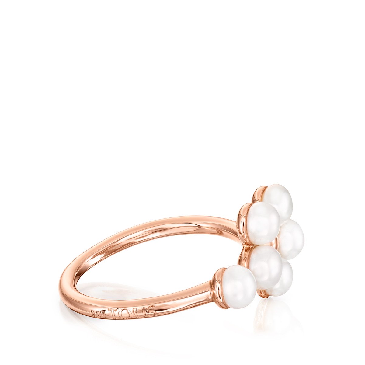 Tous Rose Gold Vermeil Real Sisy Ring with Pearls 812455510