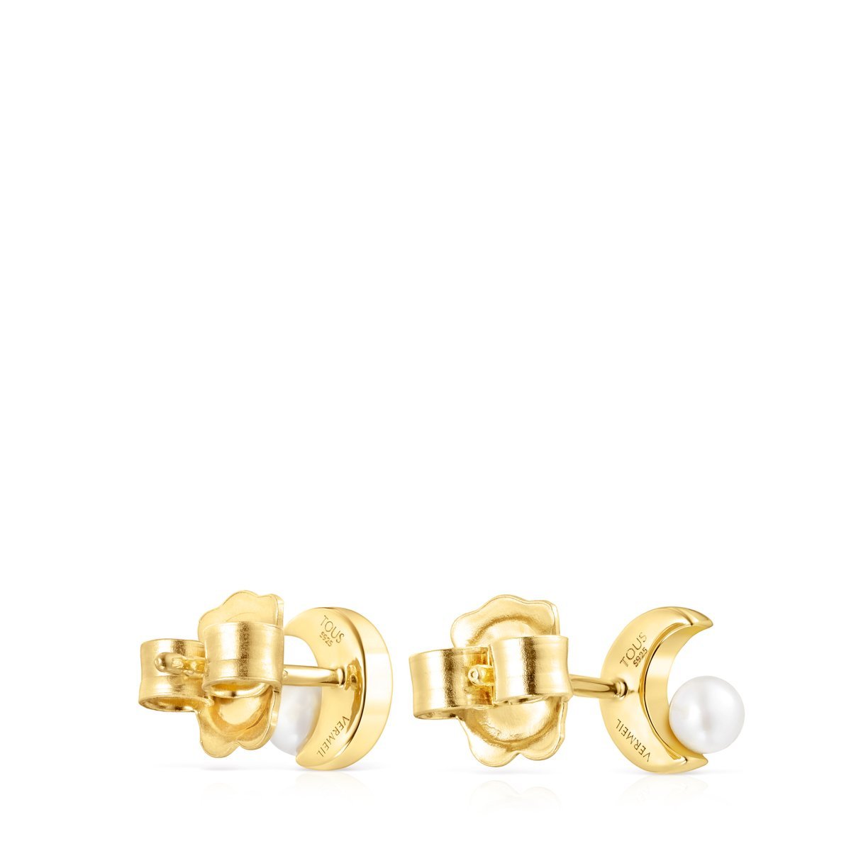 Tous Nocturne half-moon Earrings in Gold Vermeil with Diamonds and Pearl 918443800