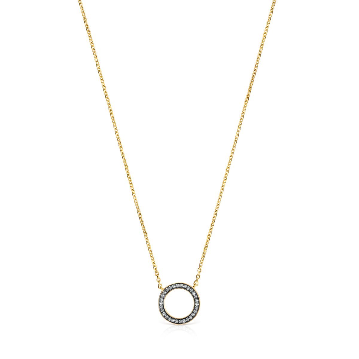 Tous Nocturne disc Necklace in Gold Vermeil with Diamonds 918442570