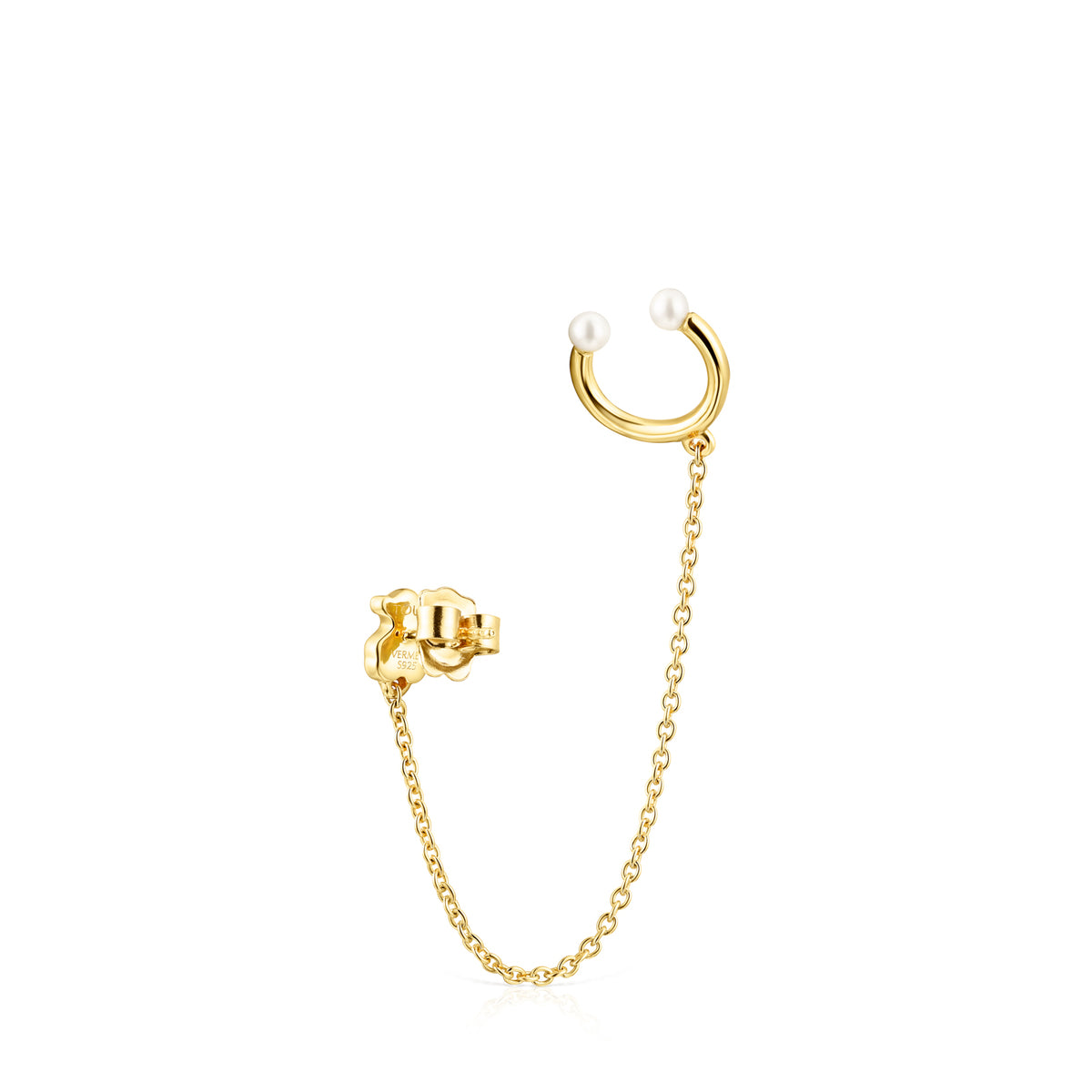 Tous Nocturne 1/2 Earring in Gold Vermeil with Diamonds and Pearl 918443640