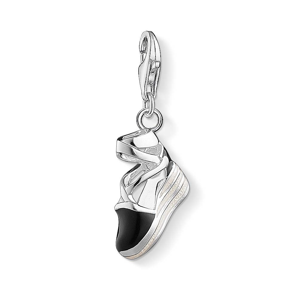 Thomas Sabo Silver Black Enamel Espadrille Charm 1352-007-11